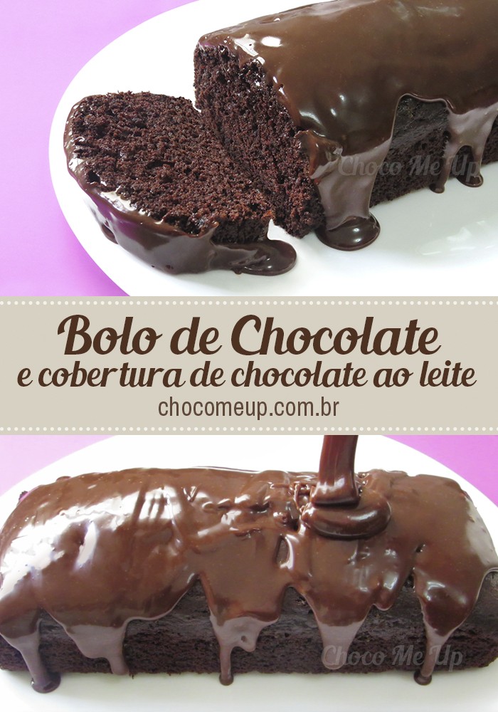 Receita de Bolo de Chocolate com Cobertura de Chocolate ao Leite. É um bolo denso e úmido coberto com bastante ganache de chocolate para os chocólatras de plantão. #receita #bolo #chocolate #receitadebolo #sobremesa #doce #receitafácil #receitarápida